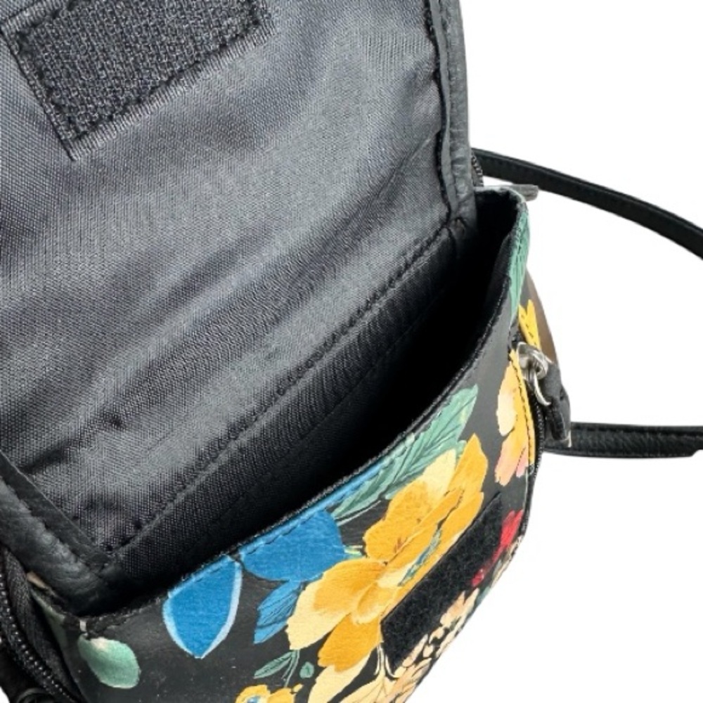MultiSac Black Floral Crossbody Bag Purse With Adjustable Strap - Picture 5 of 9
